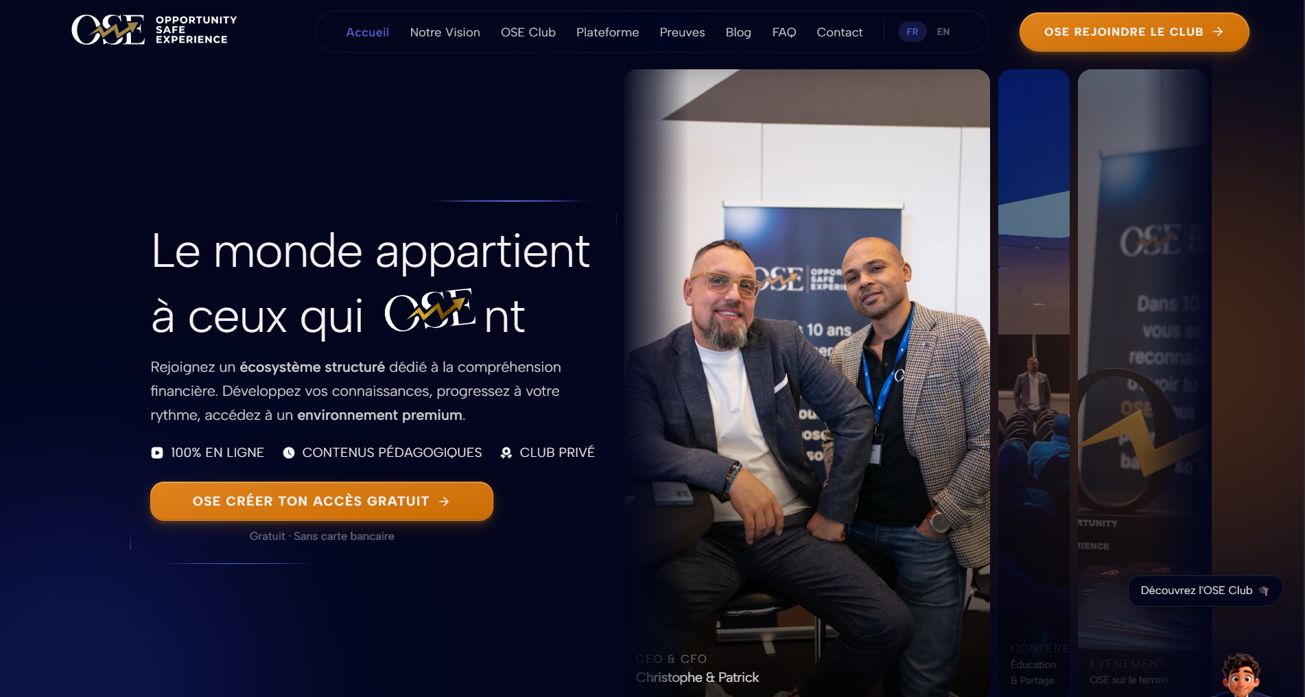 Aperçu du projet OSÉ — Opportunity Safe Experience
